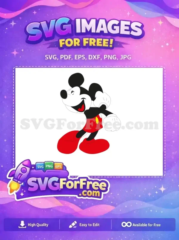 Free Laughing Expression Free Classic Pose Mickey Mouse Free SVG
