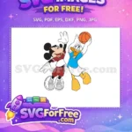 Free Cheerful Mickey Free Playful Donald Basketball Free SVG - Instant Download
