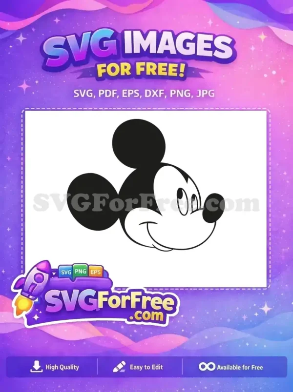 Free Smiling Face Free Classic Pose Mickey Mouse Free SVG 1