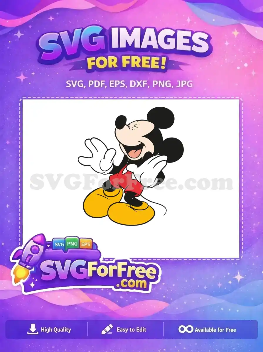Free Laughing Expression Free Red Shorts Mickey Mouse Free SVG
