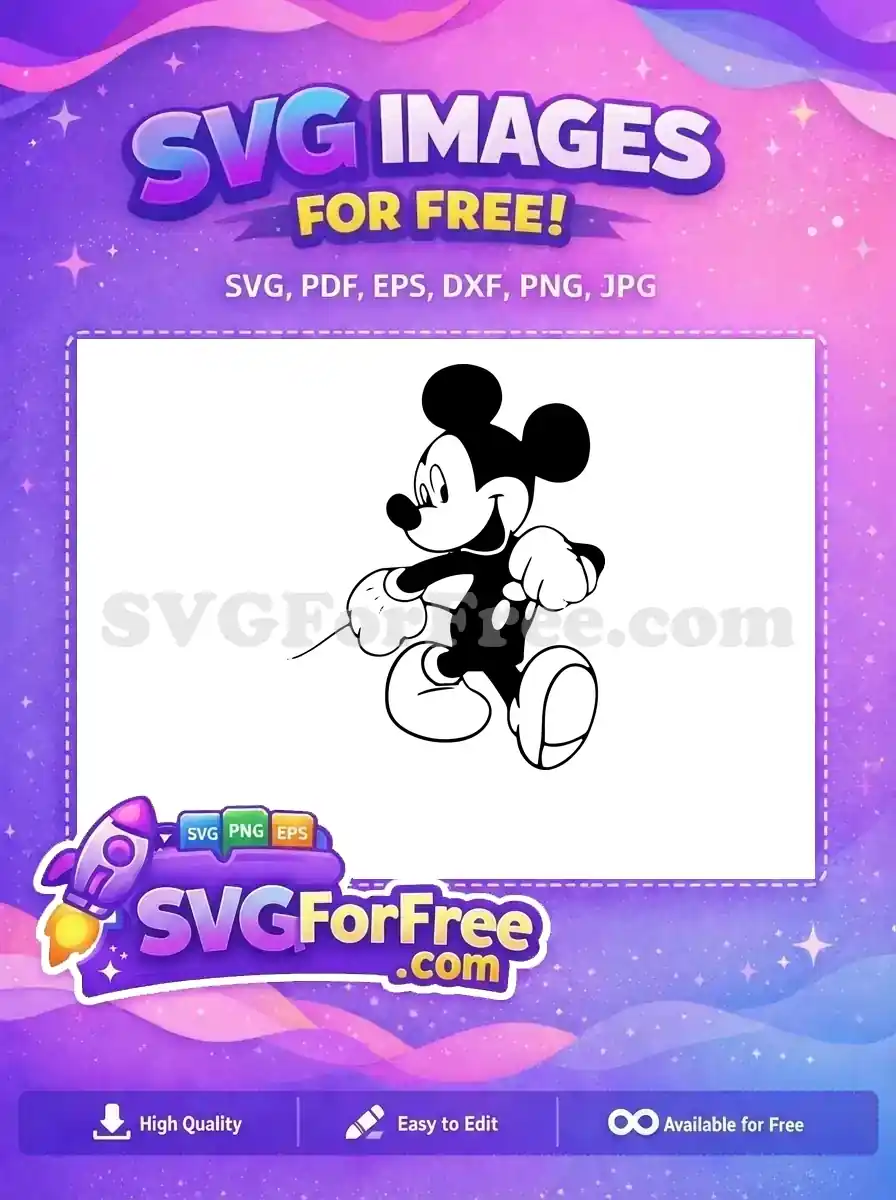 Free Happy Walking Free Classic Mickey Mouse Free SVG 2