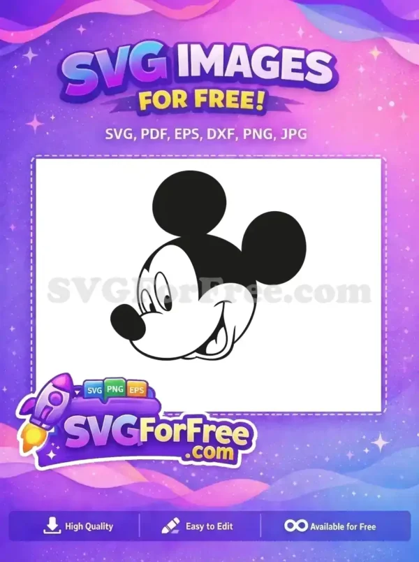 Free Smiling Face Free Black Outline Mickey Mouse Free SVG 1