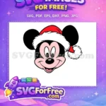 Free Smiling Face Free Santa Hat Mickey Mouse Free SVG - Instant Download