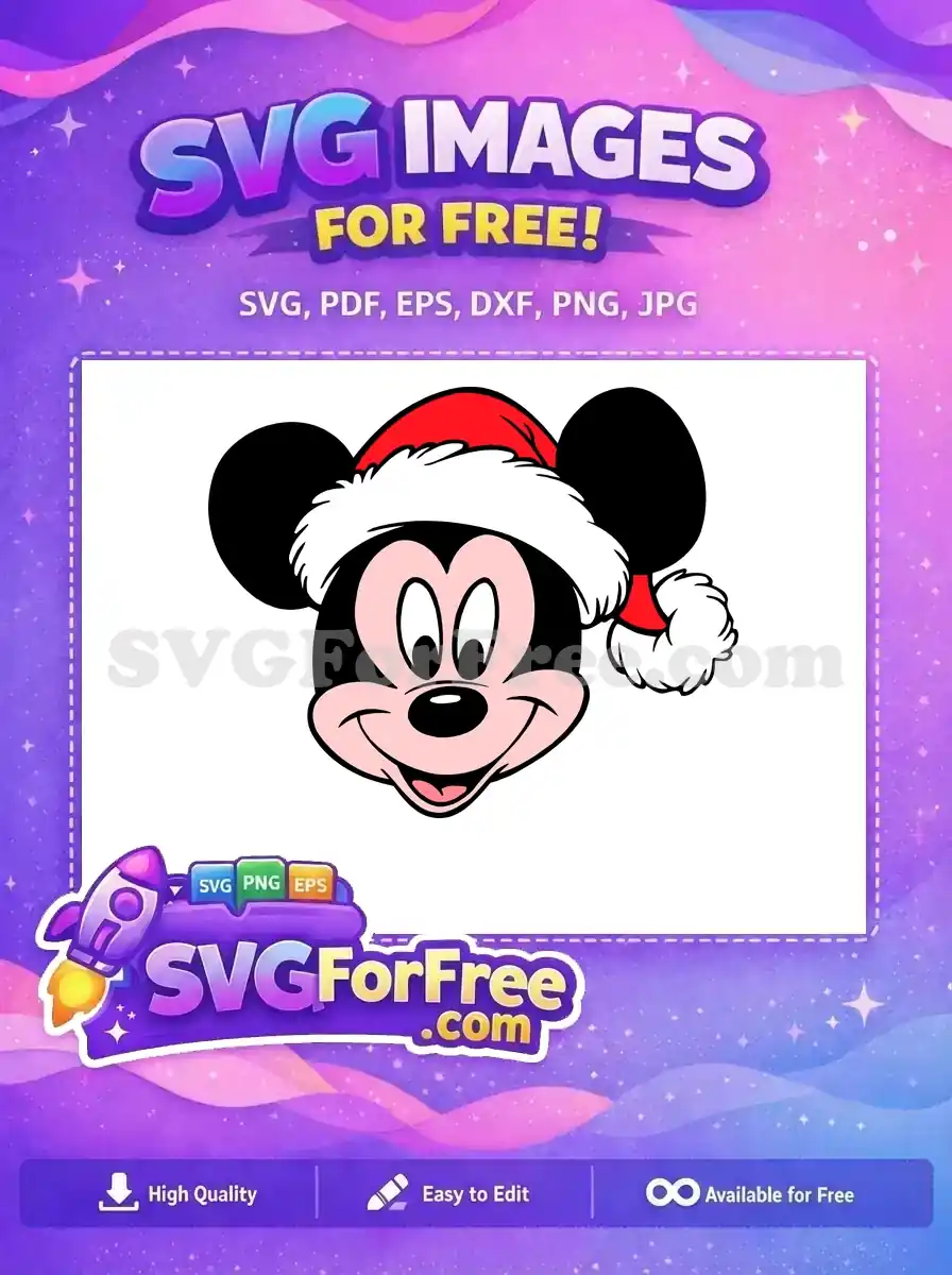 Free Smiling Face Free Santa Hat Mickey Mouse Free SVG