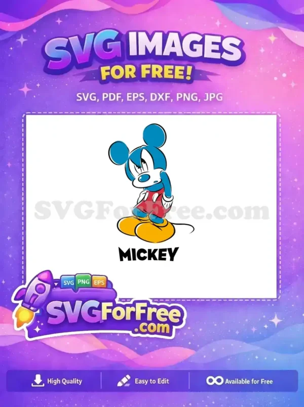 Free Blue Mickey Mouse Free Suspicious Expression Disney Free SVG
