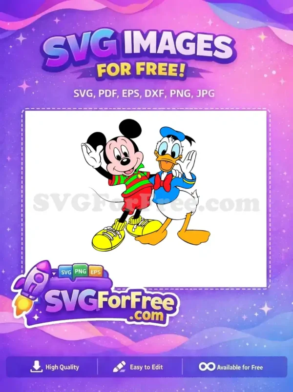 Free Waving Posing Free Animated Mickey and Donald Free SVG