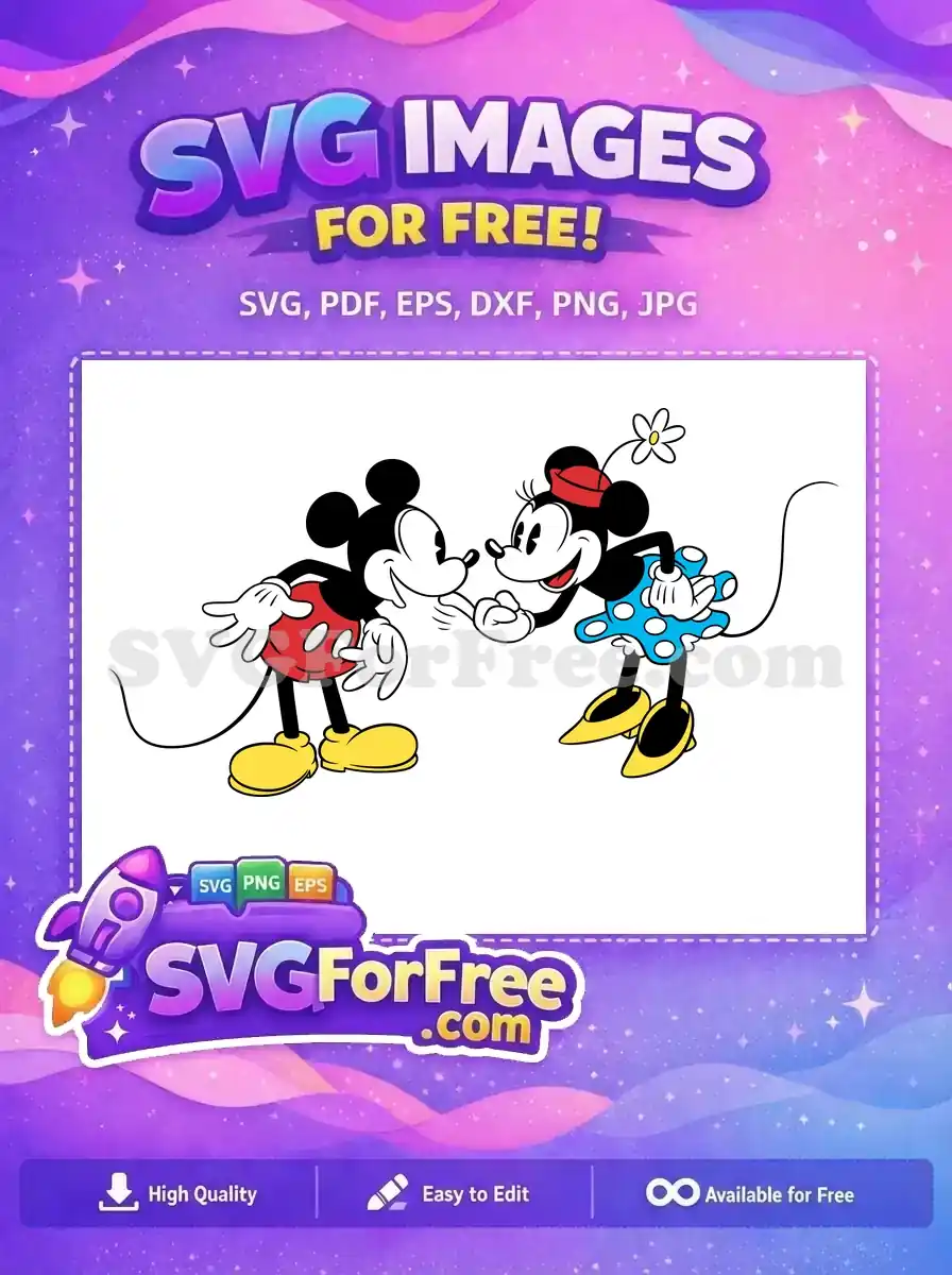 Free Smiling Mickey Free Flower Minnie Mouse Classic Free SVG