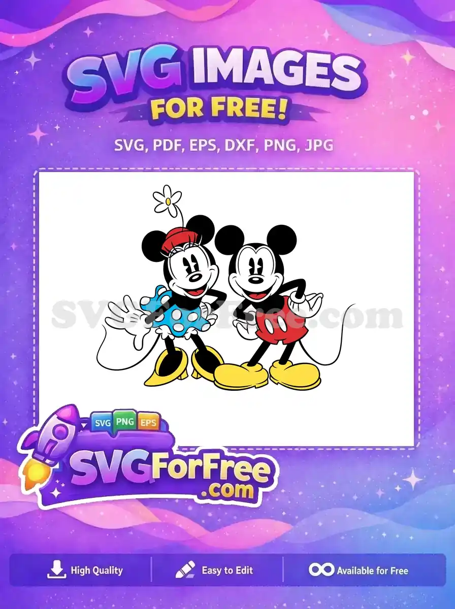 Free Smiling Minnie Free Daisy Red Hat Mickey Free SVG