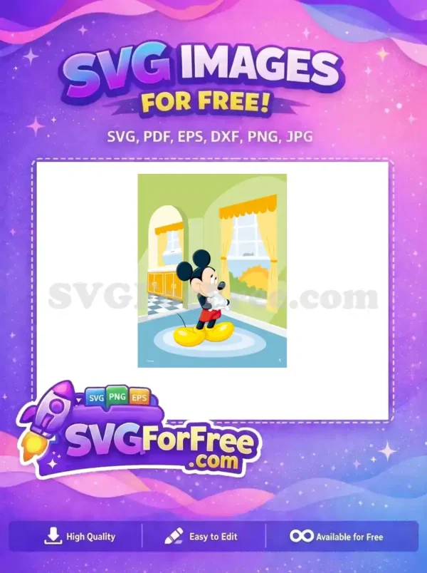 Free Pensive Mickey Free Yellow Shoes Mickey Mouse Free SVG