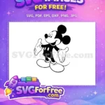 Free Smiling Classic Mickey Free Mouse Pose Disney Free SVG - Instant Download
