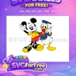 Free Cheerful Mickey Free Donald Duck Colorful Disney Free SVG - Instant Download