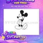 Free Smiling Classic Free Black White Mickey Mouse Free SVG - Instant Download