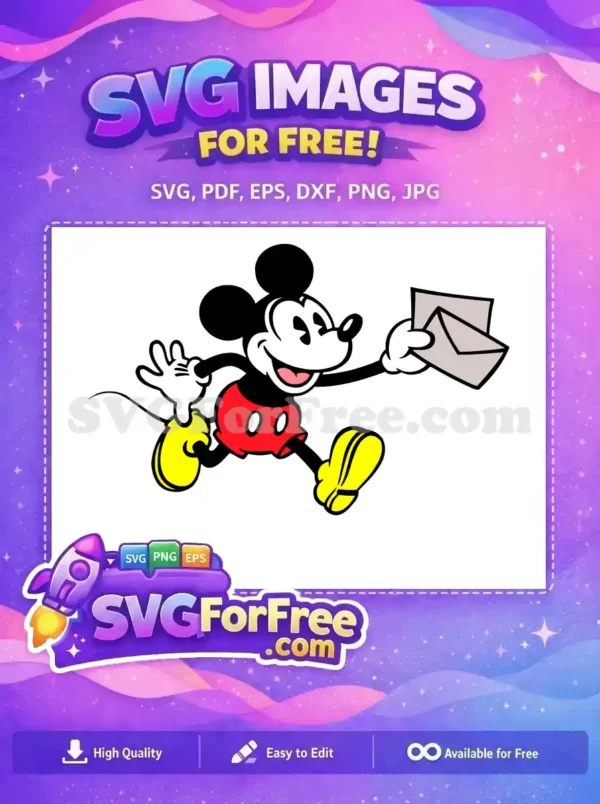 Free Happy Expression Free Envelope Detail Mickey Mouse Free SVG