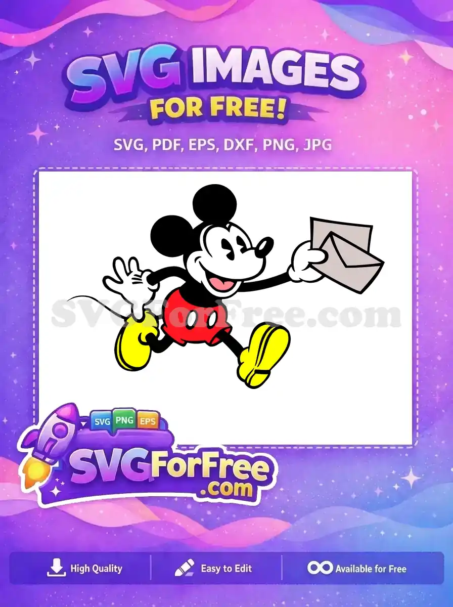 Free Happy Expression Free Envelope Detail Mickey Mouse Free SVG