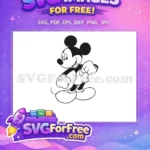 Free Happy Mickey Mouse Free Classic Pose Disney Free SVG 2 - Instant Download