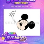 Free Musical Note Free Sleeping Expression Mickey Mouse Free SVG - Instant Download