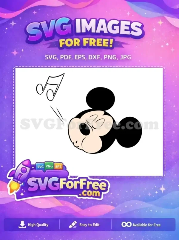 Free Musical Note Free Sleeping Expression Mickey Mouse Free SVG
