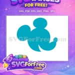Free Turquoise Mickey Head Free Silhouette Disney Free SVG - Instant Download