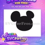 Free Black Silhouette Head Free Ears Mickey Mouse Free SVG - Instant Download