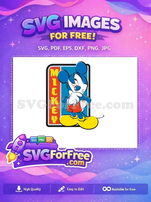 Free Pointing Mickey Free Retro Design Mickey Mouse Free SVG