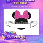 Free Minnie Mouse Pink Bow Free Banner Space Disney Free SVG - Instant Download