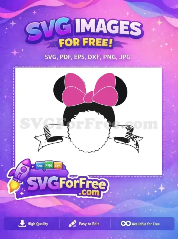 Free Minnie Pink Bow Free Banner Disney Free SVG