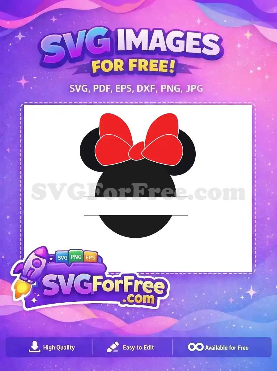 Free Minnie Red Bow Free Monogram Disney Free SVG