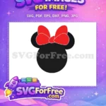 Free Minnie Head Free Red Bow Disney Free SVG - Instant Download