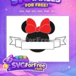Free Minnie Mouse Red Bow Free Ribbon Banner Disney Free SVG - Instant Download