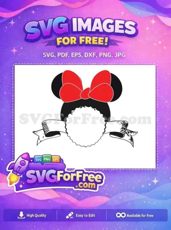 Free Red Bow Free Minnie Head Disney Free SVG 1