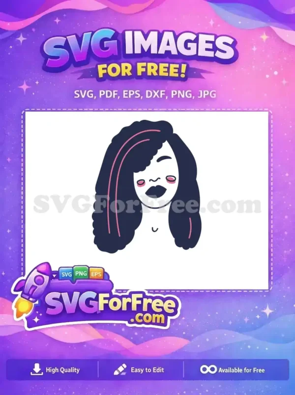 Free Minimalist Woman Free Pink Accents Minimal Free SVG