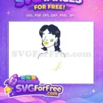 Free Minimalist Woman Portrait Free Yellow Lips Modern Free SVG - Instant Download