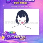 Free Bob Hair Free Pink Lips Model Pose Free SVG - Instant Download
