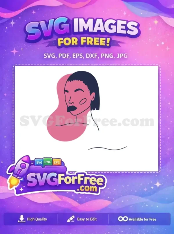Free Pink Silhouette Free Navy Hair Minimalist Free SVG