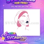 Free Pink Headband Free Navy Lips Portrait Free SVG - Instant Download