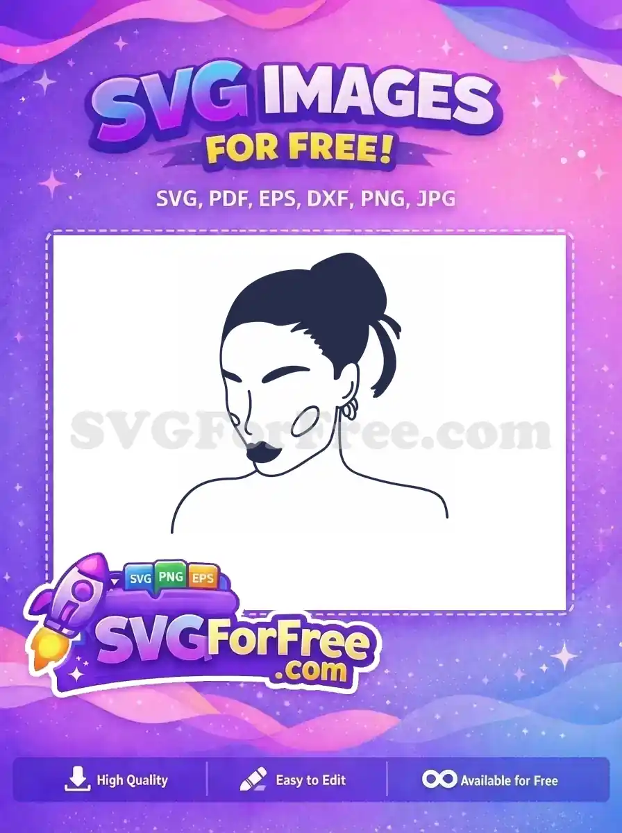 Free Closed Eyes Free Earrings Minimalist Woman Free SVG