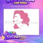Free Pink Afro Woman Minimal Line Free Art Portrait Free SVG - Instant Download