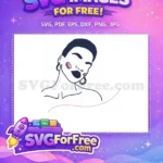 Free Smiling Woman Free Minimal Line Art Portrait Free SVG 2 - Instant Download