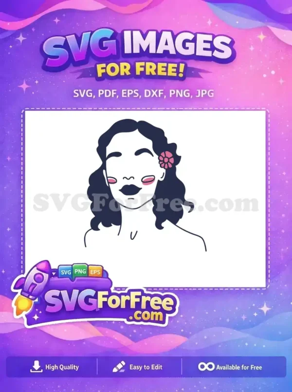 Free Navy Woman Free Flower Minimal Dark Free SVG