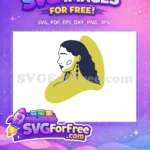 Free Ponytail Hairstyle Free Dangling Earring Woman Silhouette Free SVG - Instant Download