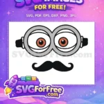 Free Orange Eyes Free Black Mustache Minions Free SVG - Instant Download