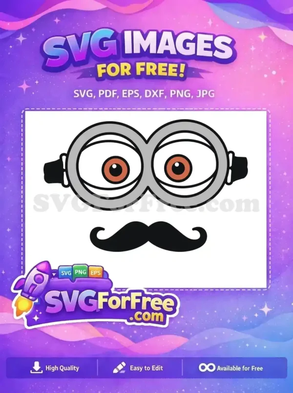 Free Orange Eyes Free Black Mustache Minions Free SVG