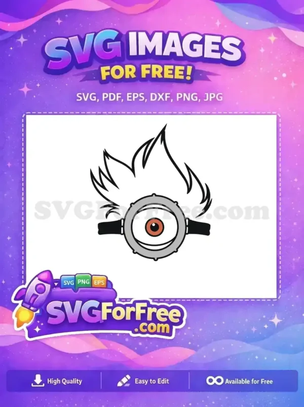 Free Wild Hair Free Orange Eye Minions Free SVG