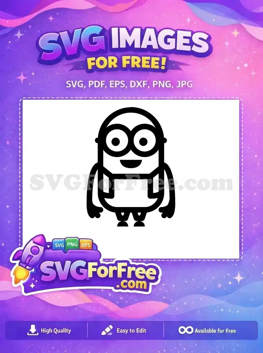 Free Black Outline Free Two Eyes Minions Free SVG