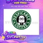 Free Sad Minion with Goggles Free Green Starbucks Parody Despicable Coffee Free SVG - Instant Download