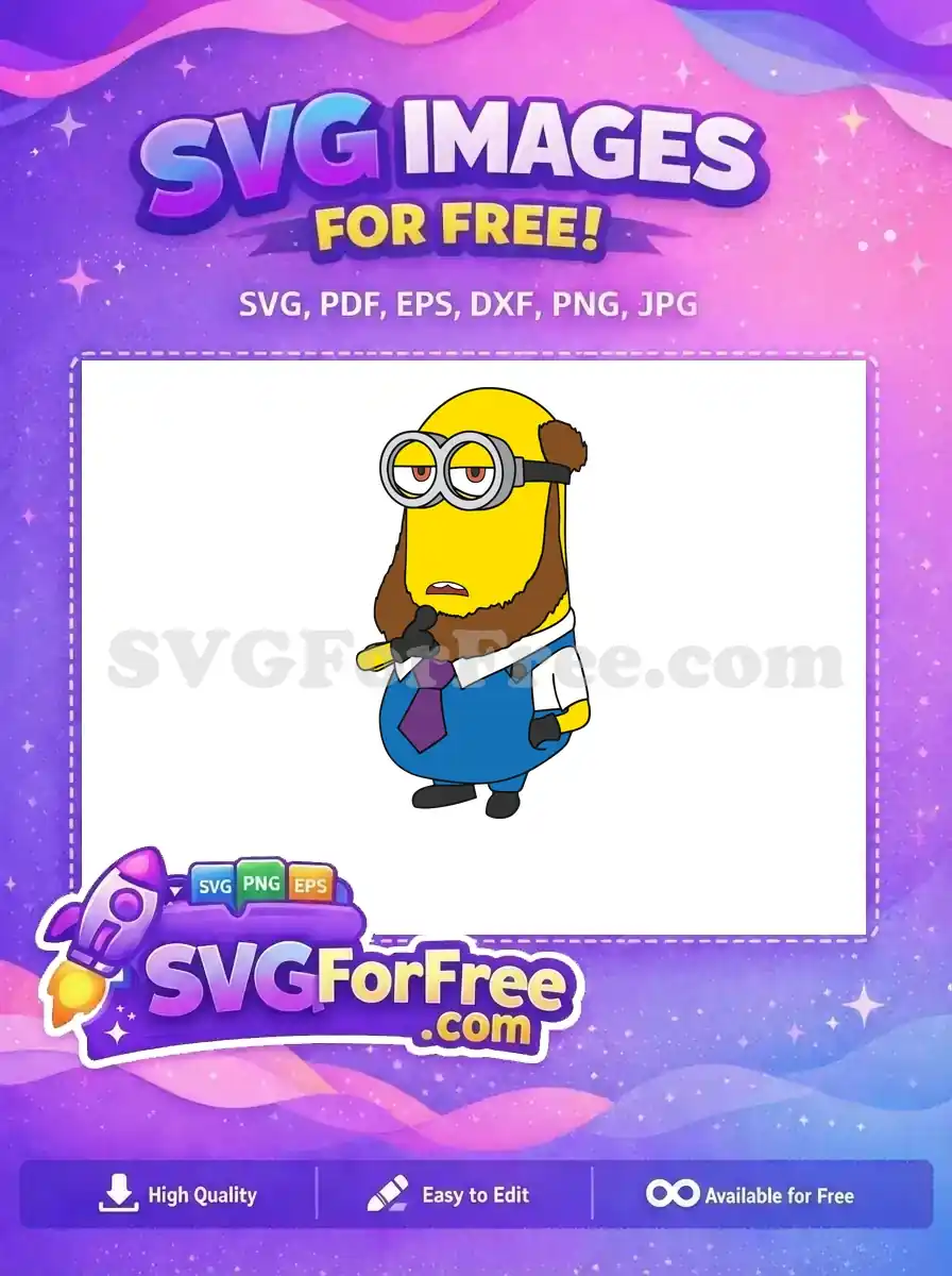 Free Brown Beard Free Purple Tie Minions Free SVG