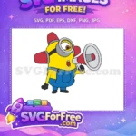 Free One-Eyed Scared Minion Free Megaphone and Missile Despicable Me Free SVG - Instant Download