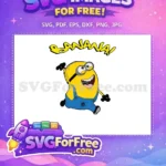 Free Yellow Minion Shouting Banana Free Happy Face Despicable Me Free SVG - Instant Download