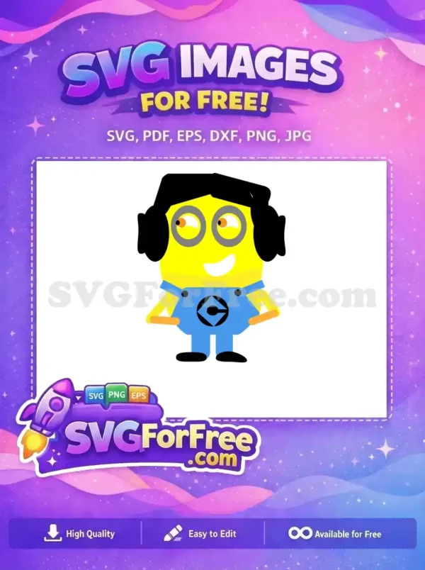Free Smiling Minion Free Black Hair Despicable Me Free SVG Free Smiling Minion Free Black Hair Despicable Me Free SVG