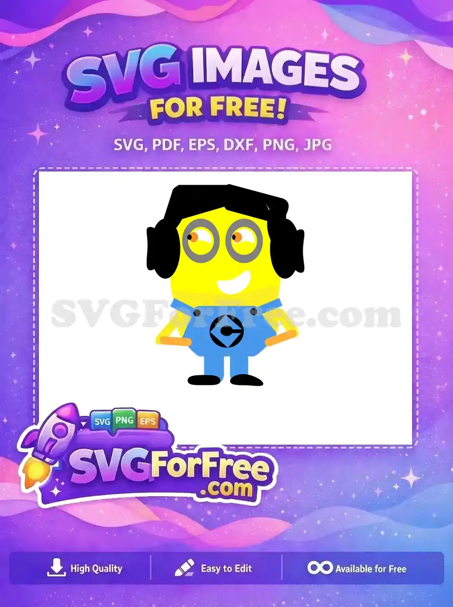 Free Smiling Minion Free Black Hair Despicable Me Free SVG